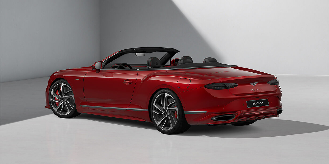Bach Premium Cars GmbH Bentley Continental GTC Speed convertible in Dragon Red paint and 22" swept spoke wheels - rear 3/4