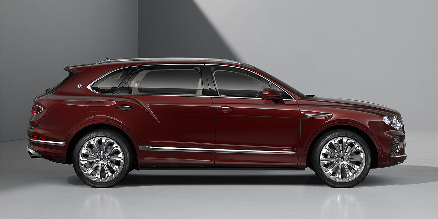 Bach Premium Cars GmbH Bentley Bentayga EWB Azure SUV in Cricket Ball paint and 22" Ten Spoke Polished wheels - profile