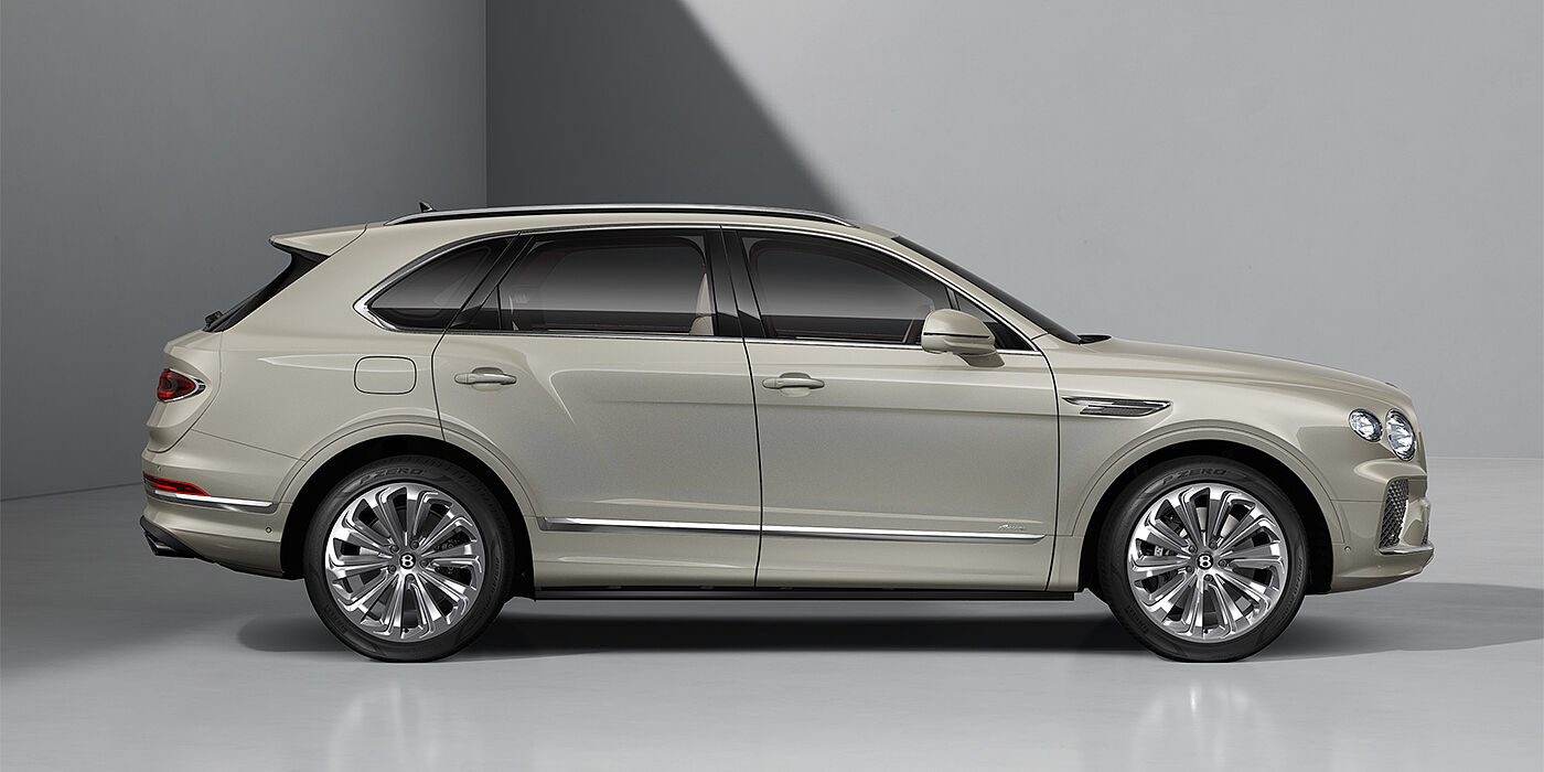 Bach Premium Cars GmbH Bentley Bentayga Azure SUV in White Sand paint and 22" Ten Spoke Polished wheels ls - profile