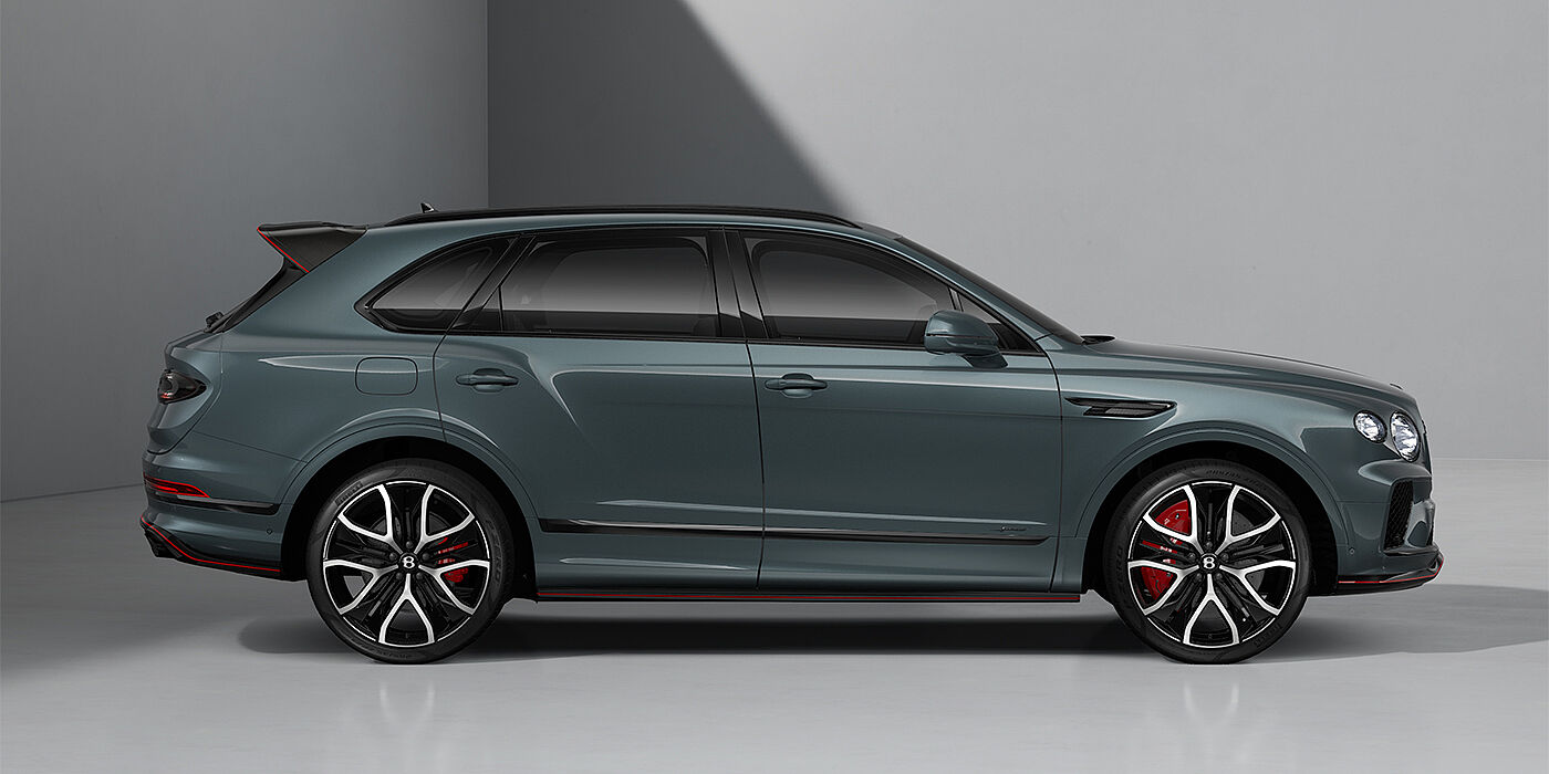 Bach Premium Cars GmbH Bentley Bentayga Speed SUV in Storm Grey Satin paint and 23" Black Painted and Bright Machined Wheels - profile