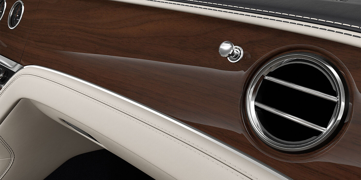 Bach Premium Cars GmbH Bentley Continental GTC convertible veneer detail in Crown Cut Walnut veneer