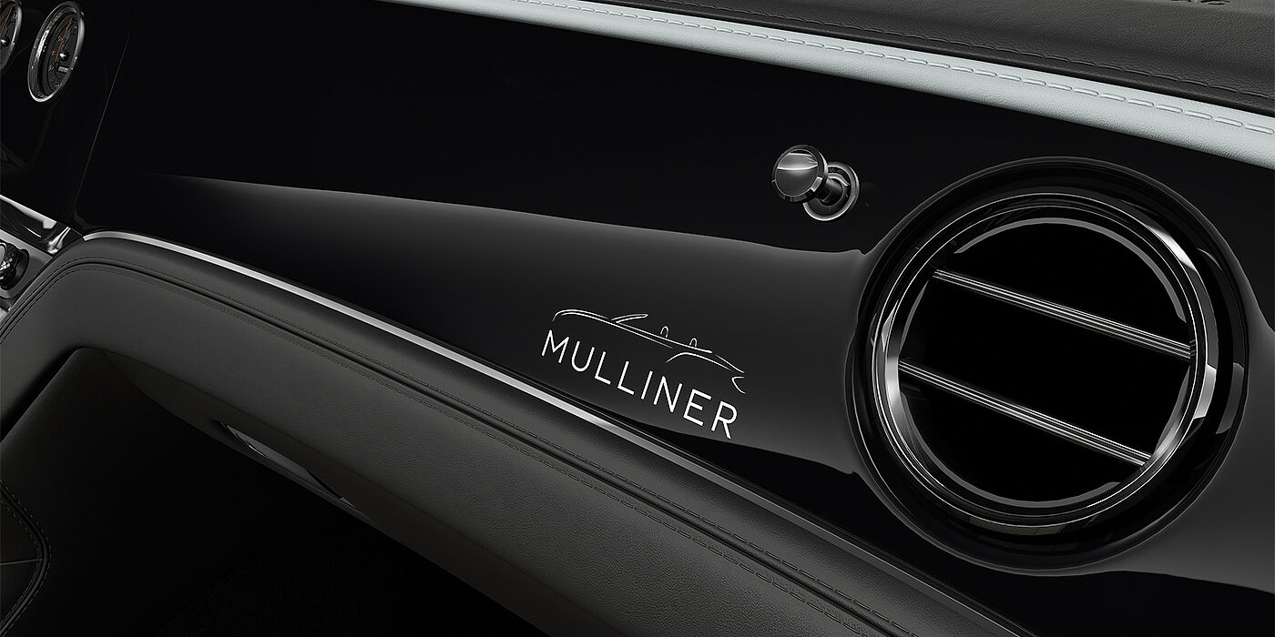 Bach Premium Cars GmbH Bentley Continental GTC Mulliner coupe veneer detail in Grand Black veneer with Diamond Milled console