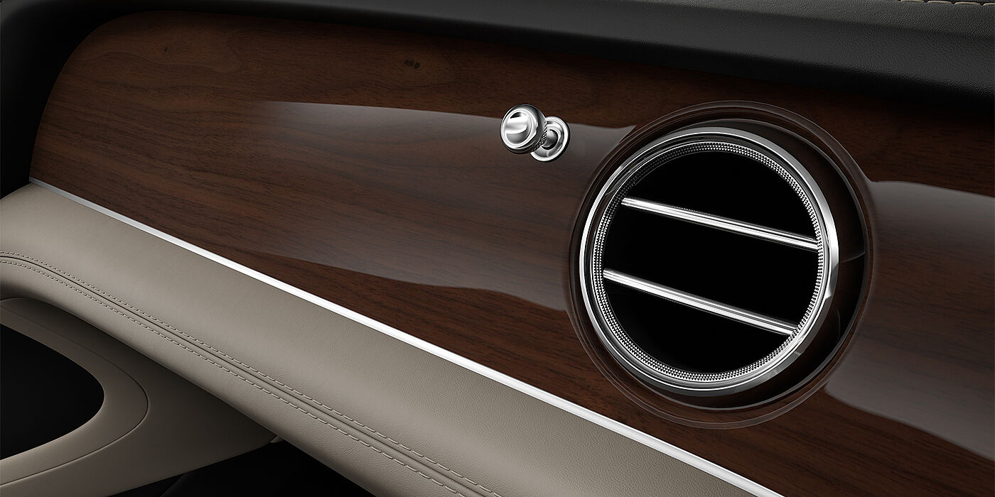 Bach Premium Cars GmbH Bentley Bentayga SUV veneer detail in Crown Cut Walnut 