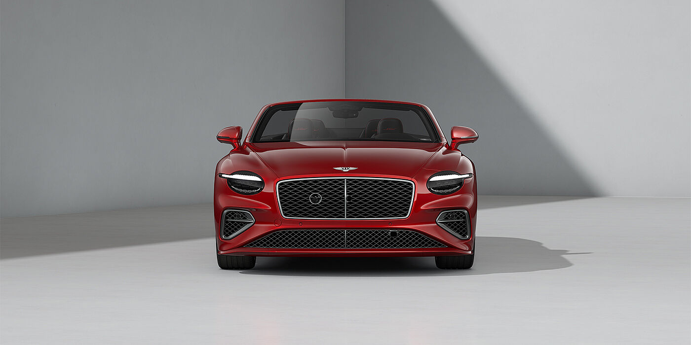 Bach Premium Cars GmbH Bentley Continental GTC Speed convertible in Dragon Red paint and 22" swept spoke wheels - full front