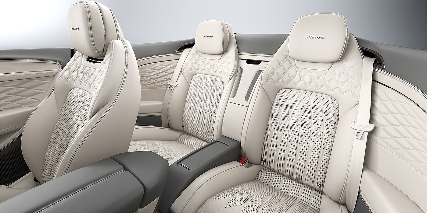 Bach Premium Cars GmbH Bentley Continental GTC Azure convertible rear interior in Linen and Gravity Grey hides
