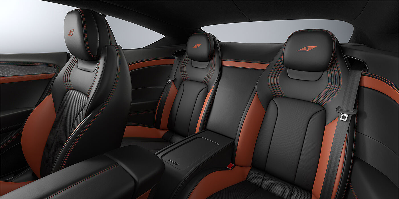 Bach Premium Cars GmbH Bentley Continental GT coupe rear interior in Newmarket Tan and Beluga black hides