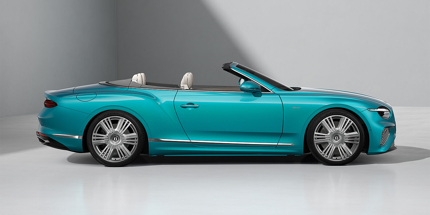 Bach Premium Cars GmbH Bentley Continental GTC Azure convertible in Topaz Blue paint and 22" Azure wheels - profile