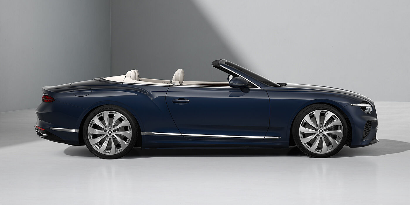 Bach Premium Cars GmbH Bentley Continental GTC convertible in Dark Sapphire paint and 22" Ten Spoke wheels - profile