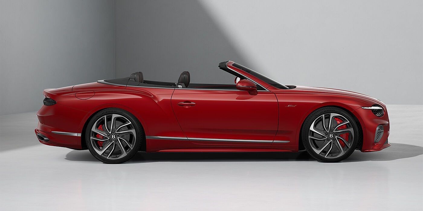 Bach Premium Cars GmbH Bentley Continental GTC Speed convertible in Dragon Red paint and 22" swept spoke wheels - profile