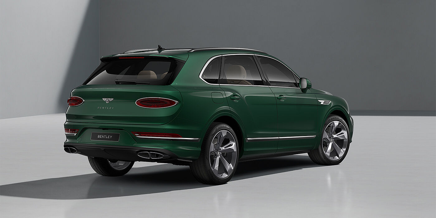 Bach Premium Cars GmbH Bentley Bentayga SUV in Verdant paint and 22" Five Spoke Directional Polished wheels - rear ¾