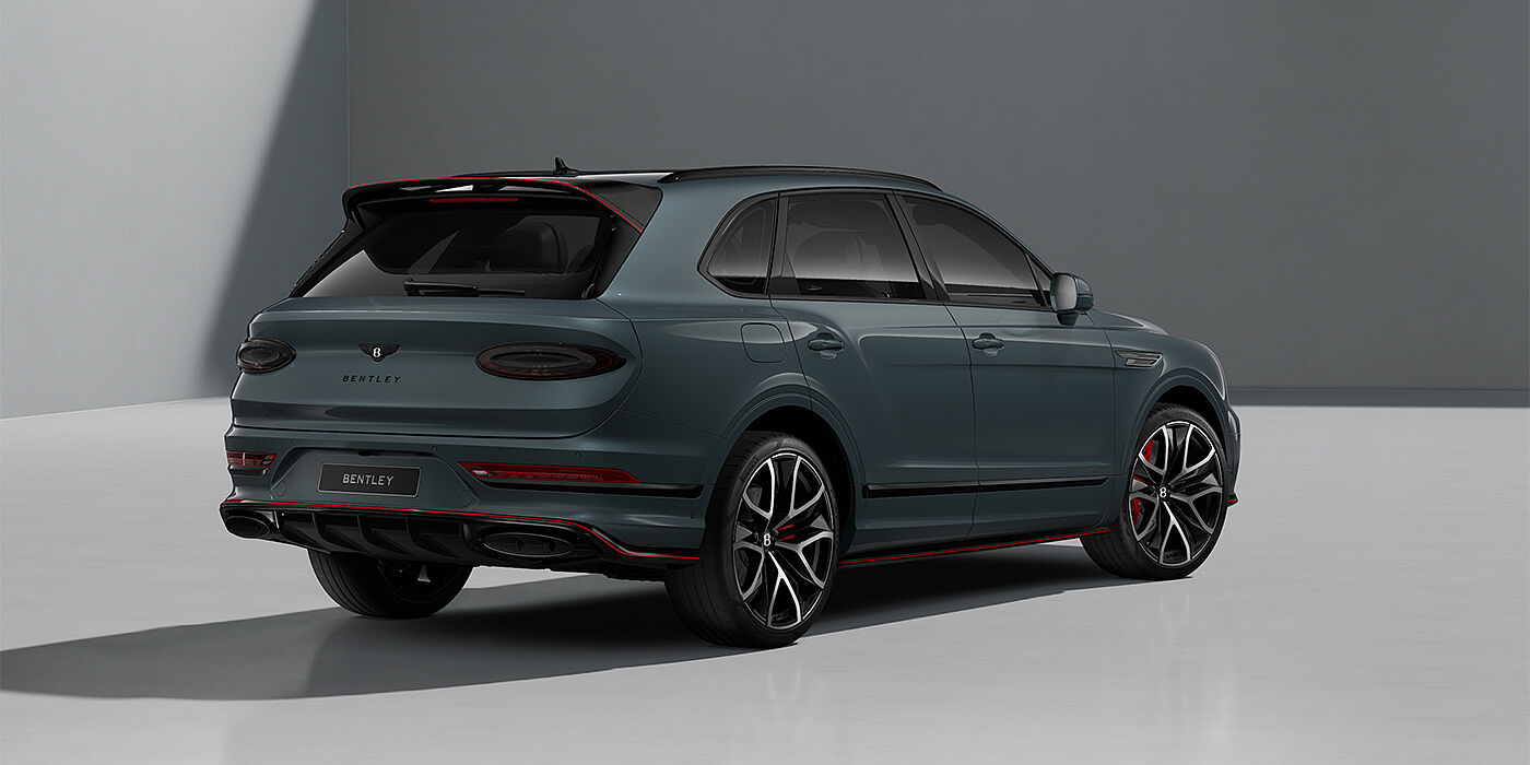 Bach Premium Cars GmbH Bentley Bentayga Speed SUV in Storm Grey Satin paint and 23" Black Painted and Bright Machined Wheels - rear ¾