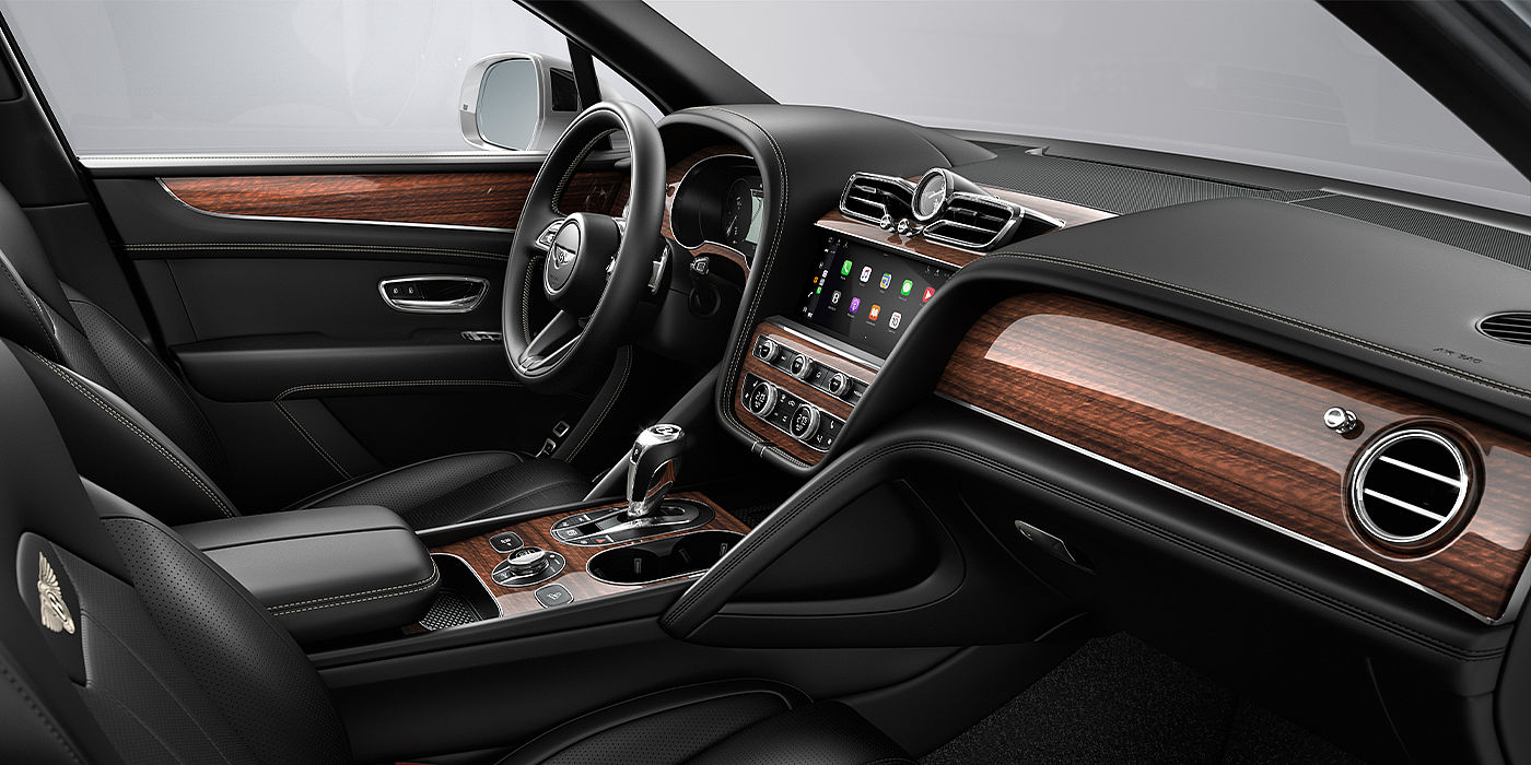 Bach Premium Cars GmbH Bentley Bentayga SUV front interior in Beluga black hide