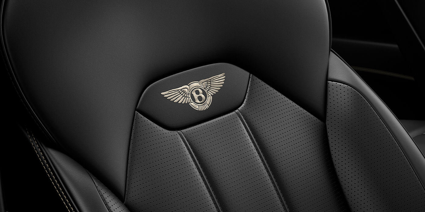 Bach Premium Cars GmbH Bentley Bentayga SUV seat detail in Beluga black hide