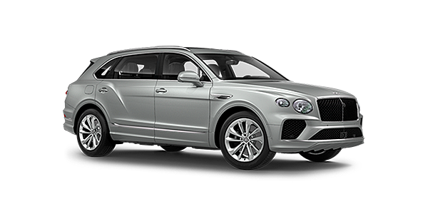 Bach Premium Cars GmbH Bentley Bentayga EWB front side angled view in Moonbeam coloured exterior. 