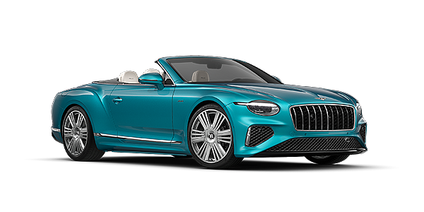 Bach Premium Cars GmbH Bentley Continental GTC Azure convertible in Topaz Blue paint and 22" Azure wheels - front 3/4