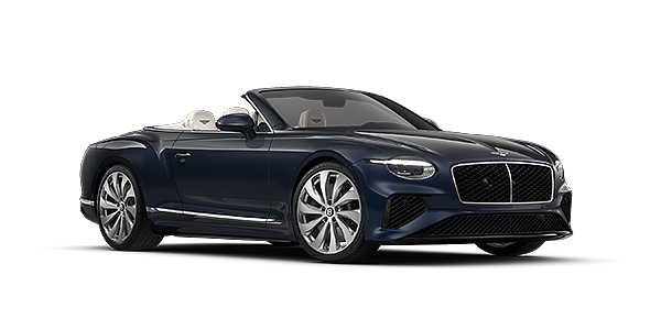 Bach Premium Cars GmbH Bentley Continental GTC convertible in Dark Sapphire paint and 22" Ten Spoke wheels - front 3/4