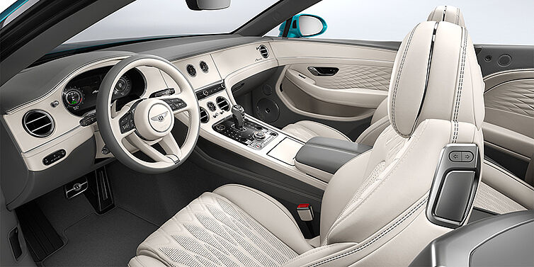 Bach Premium Cars GmbH Bentley Continental GTC Azure convertible front interior in Linen and Gravity Grey hides