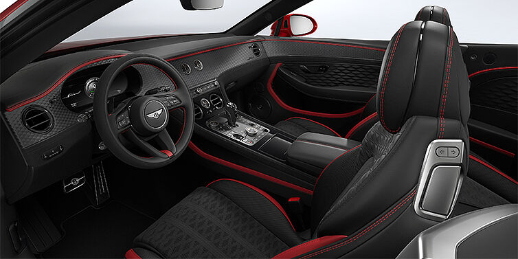 Bach Premium Cars GmbH Bentley Continental GTC Speed convertible front interior in Hotspur red and Beluga black hides