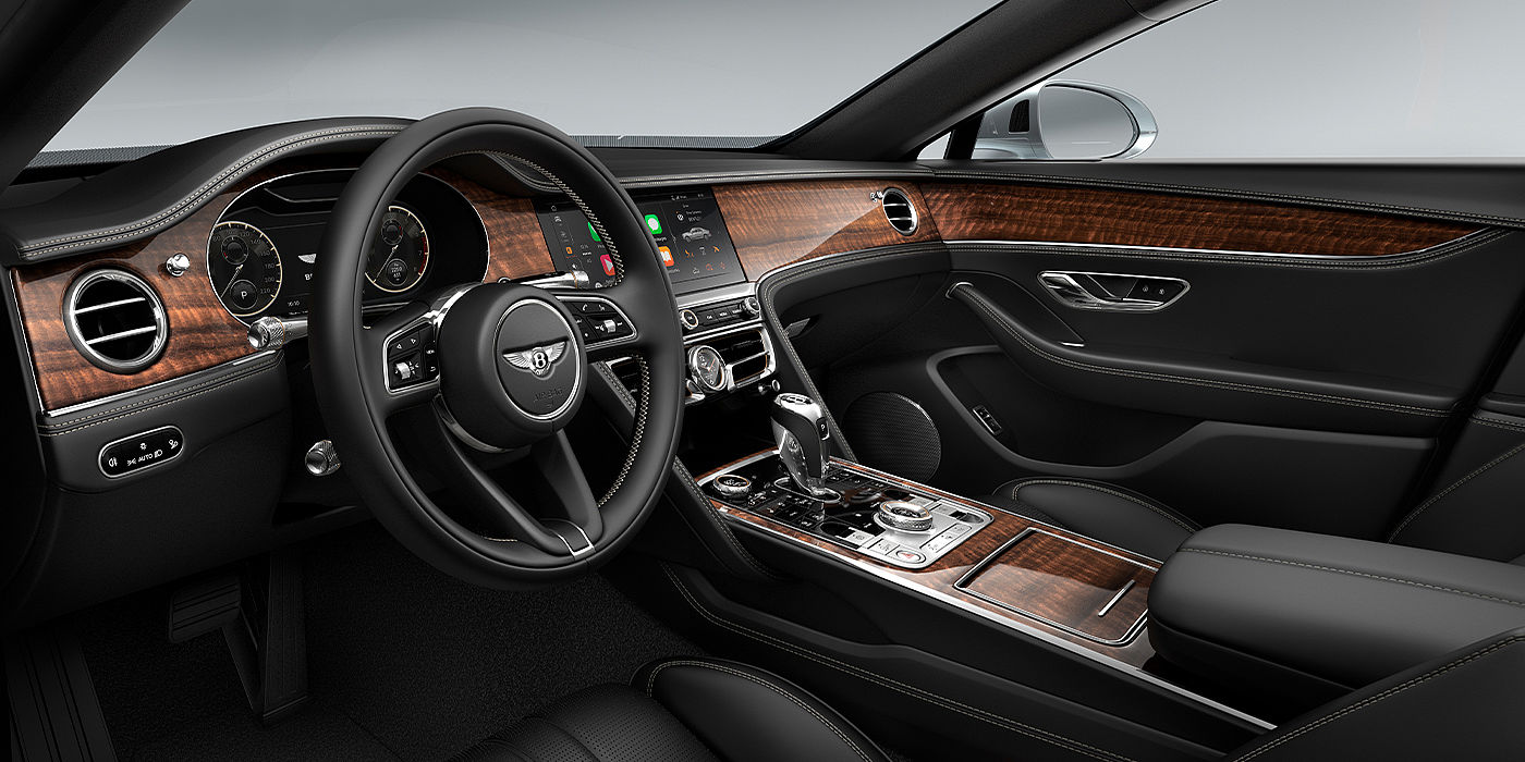 Bach Premium Cars GmbH Bentley Flying Spur sedan front interior in Beluga black hide