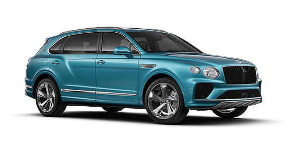 Bach Premium Cars GmbH Bentley Bentayga EWB SUV in Light Windsor Blue paint and 22" Five Spoke Directional Polished wheels – front 3/4