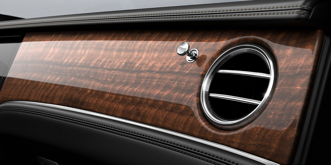 Bach Premium Cars GmbH Bentley Continental GT Speed coupe Dark Fiddleback Eucalyptus veneer close up