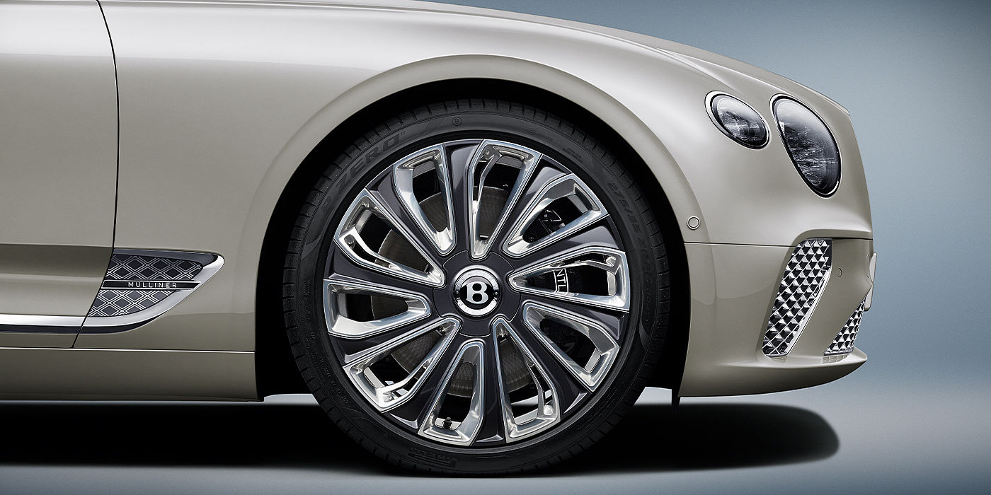 Bach Premium Cars GmbH Bentley Continental GT Mulliner coupe in White Sand paint side close up