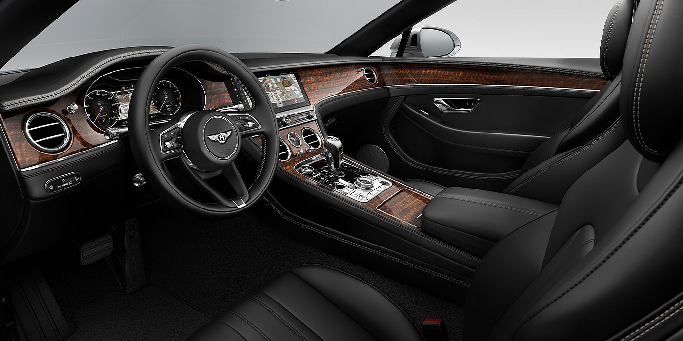 Bach Premium Cars GmbH Bentley Continental GTC convertible front interior in Beluga black hide
