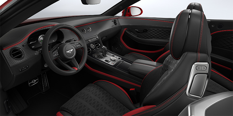 Bach Premium Cars GmbH Bentley Continental GTC Speed convertible front interior in Hotspur red and Beluga black hides