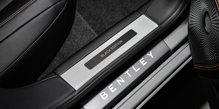 Bach Premium Cars GmbH Bentley Flying Spur Black Edition sedan limited edition treadplate featuring Black Edition wording with Beluga black hide