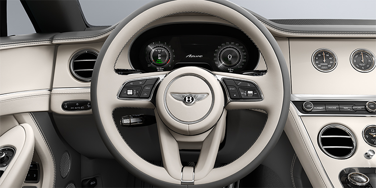Bach Premium Cars GmbH Bentley Continental GTC Azure convertible steering wheel in Linen and Gravity Grey hides