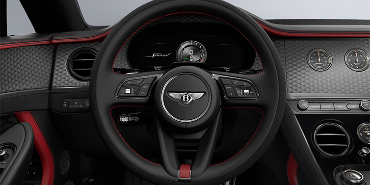 Bach Premium Cars GmbH Bentley Continental GTC Speed convertible steering wheel in Hotspur red and Beluga black hides