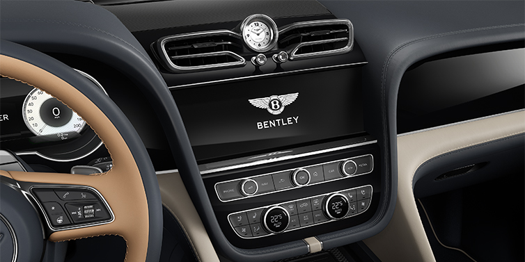 Bach Premium Cars GmbH Bentley Bentayga EWB Mulliner SUV centre console detail showing Bentley Wings